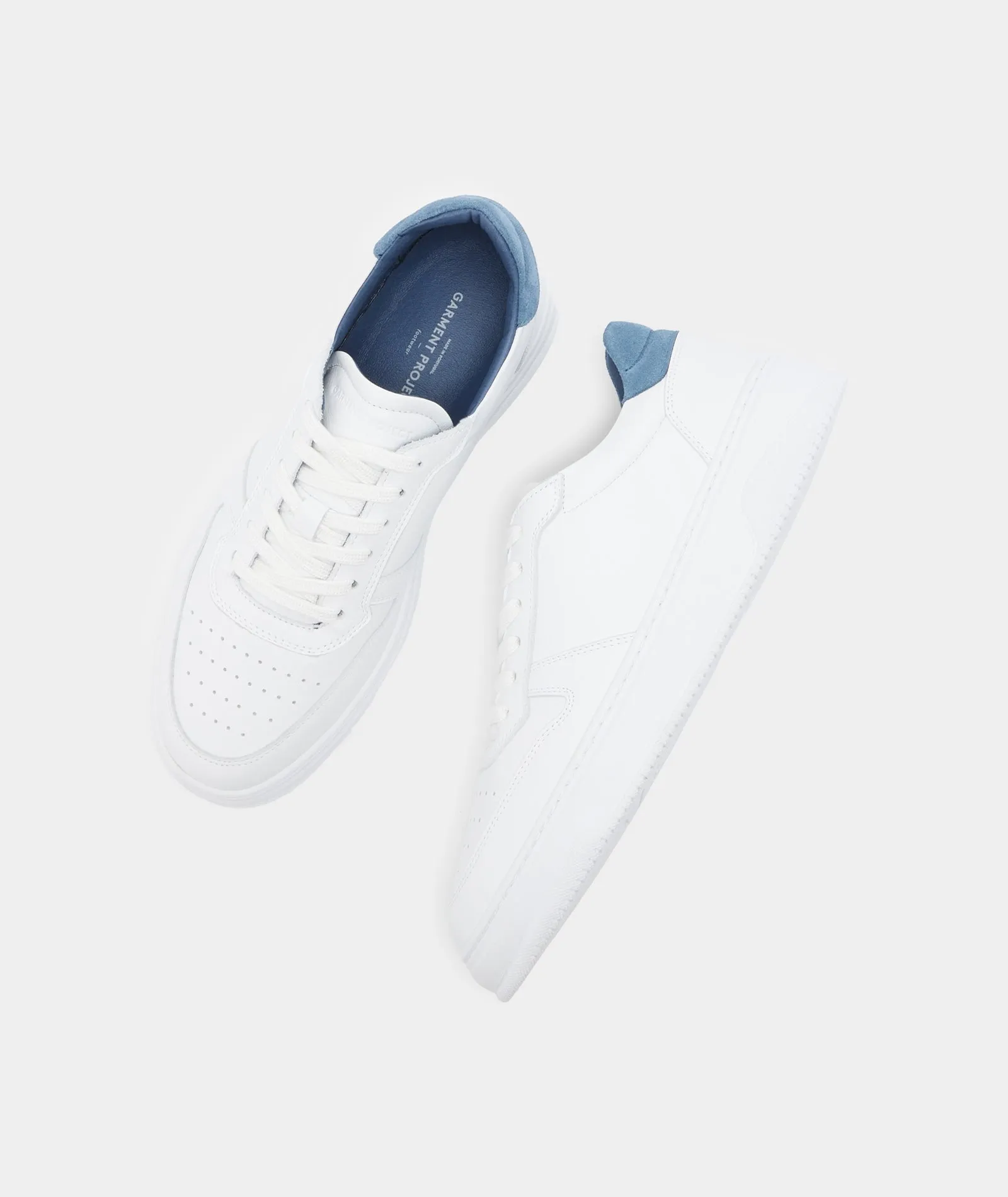 Ace - White/Blue Leather